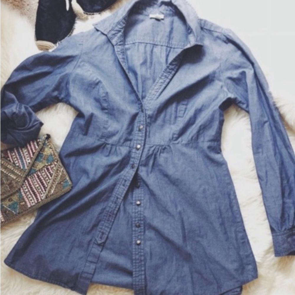 Anthropologie Denim Blue Tunic